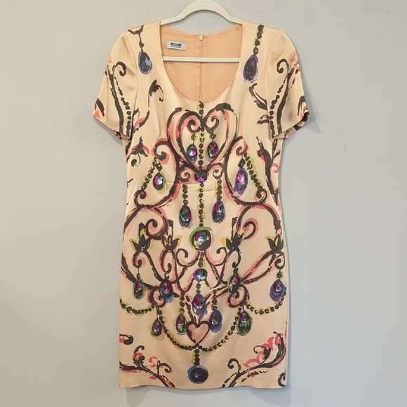 Moschino Mini Dress Cream Rhinestones size 6 - Picture 1 of 16